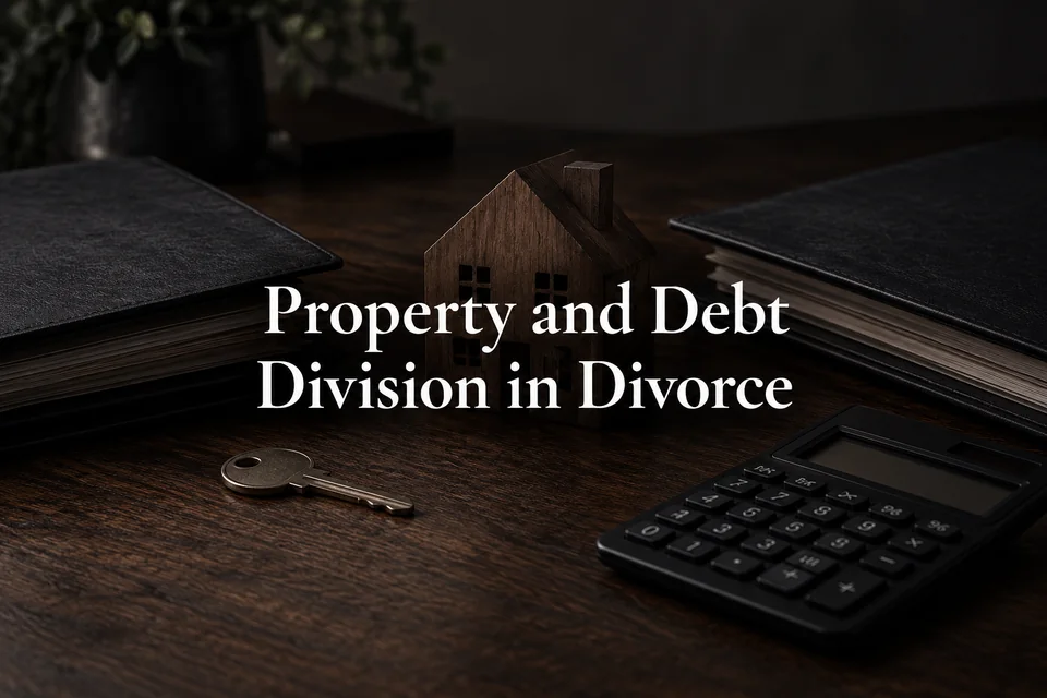 Property and debt division in divorce.