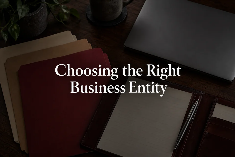 Choosing the right business entity.