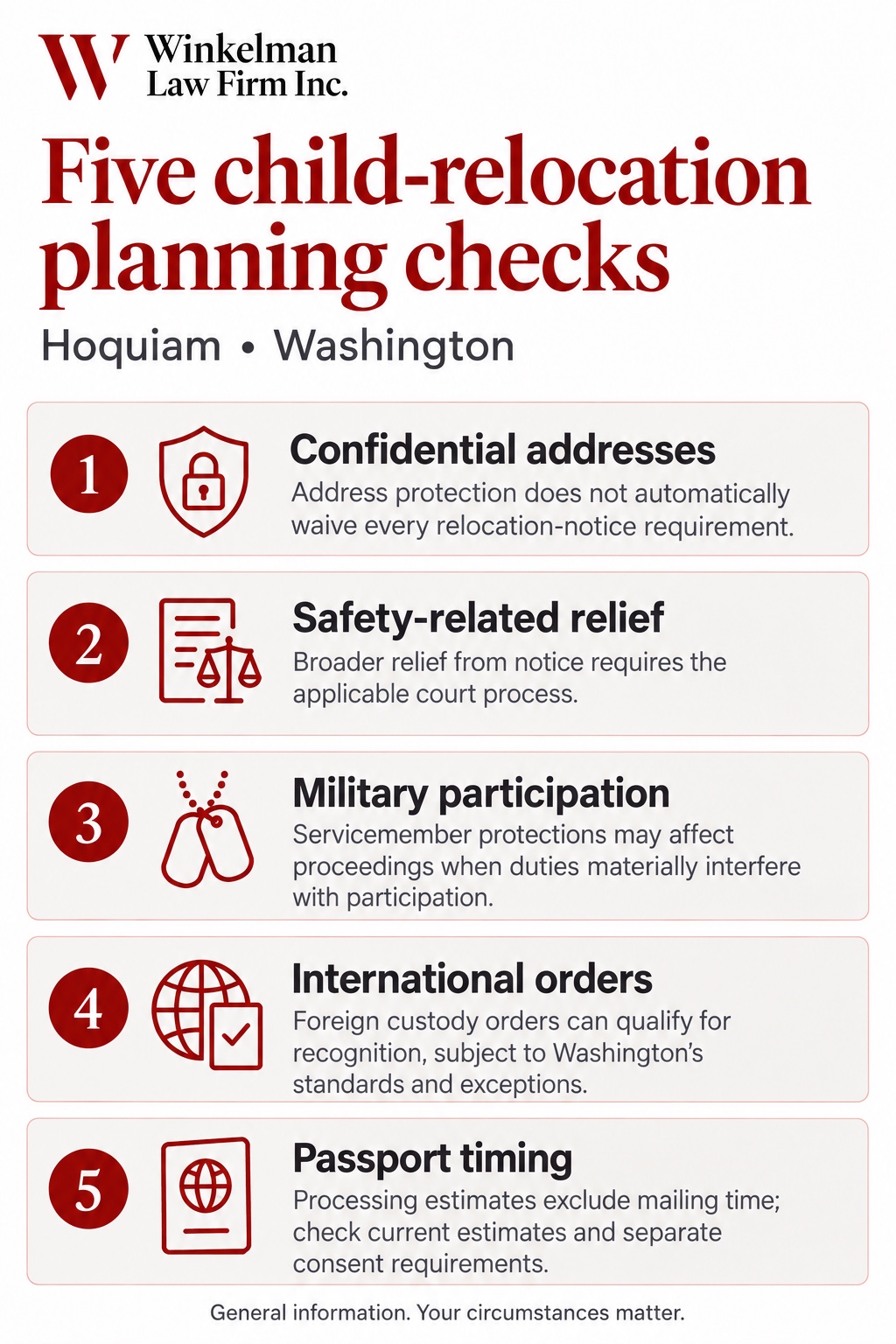Hoquiam Child Relocation Attorneys infographic