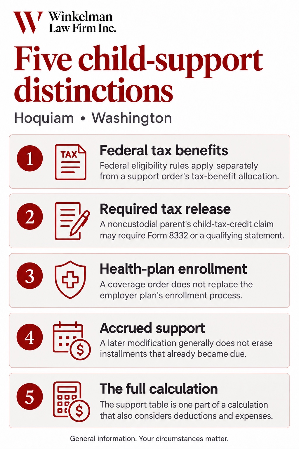 Hoquiam Child Support Attorneys infographic