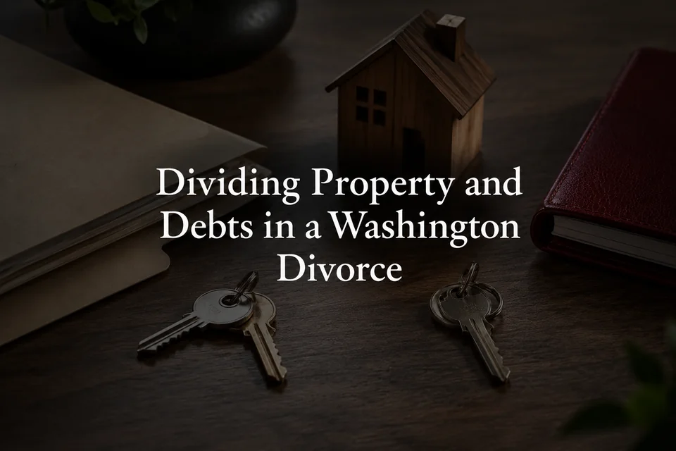 Dividing property and debts in a Washington divorce.