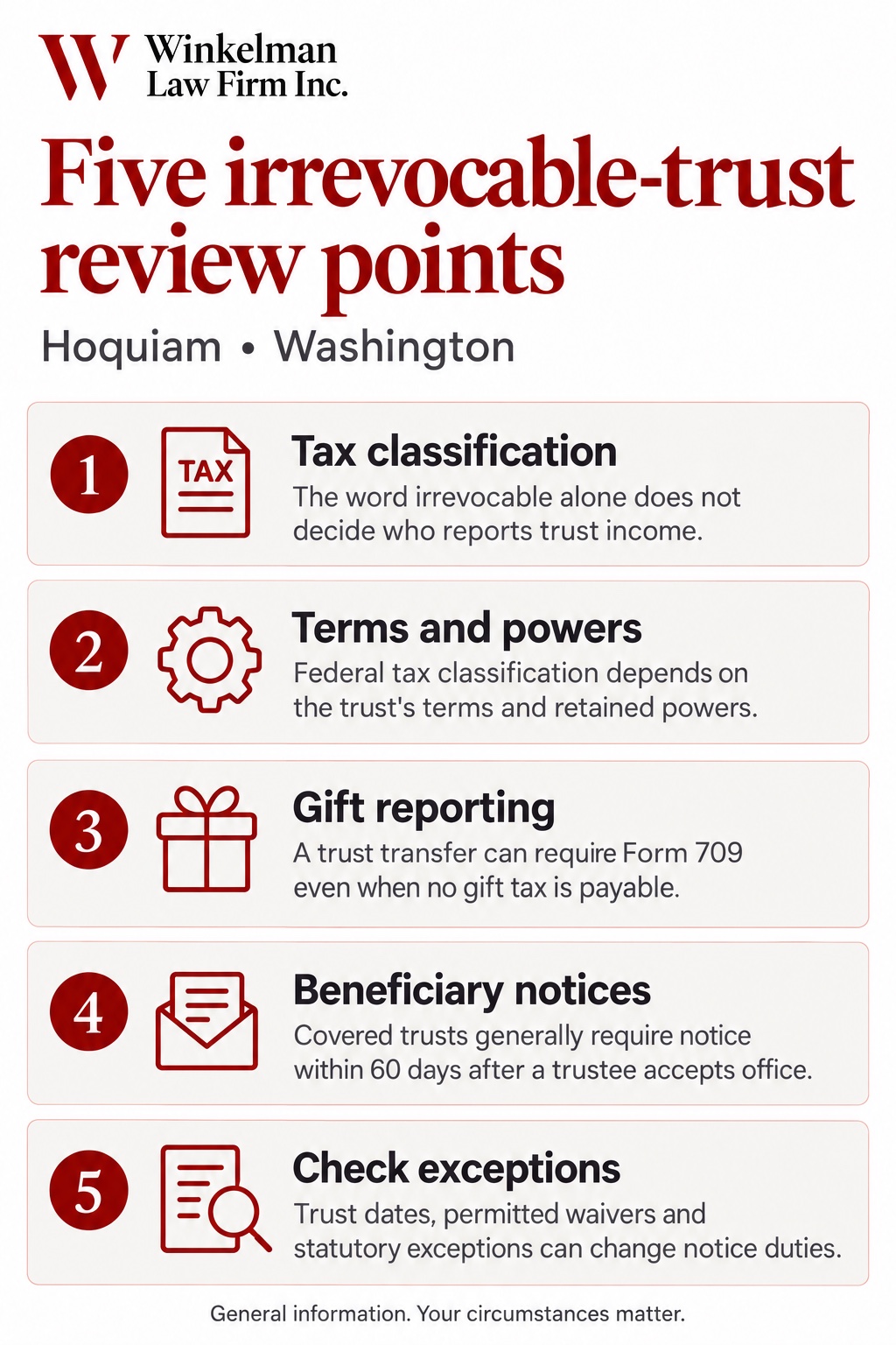 Hoquiam Irrevocable Trust Attorneys infographic