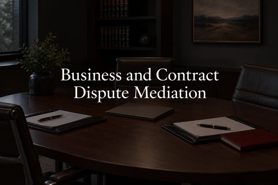 Business and contract dispute mediation.