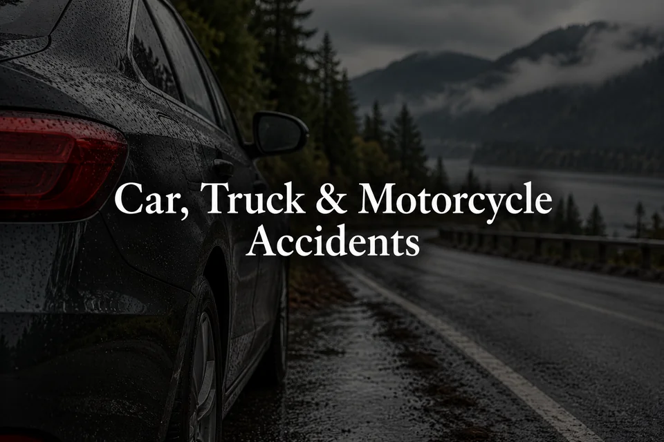 Car, truck & motorcycle accidents.