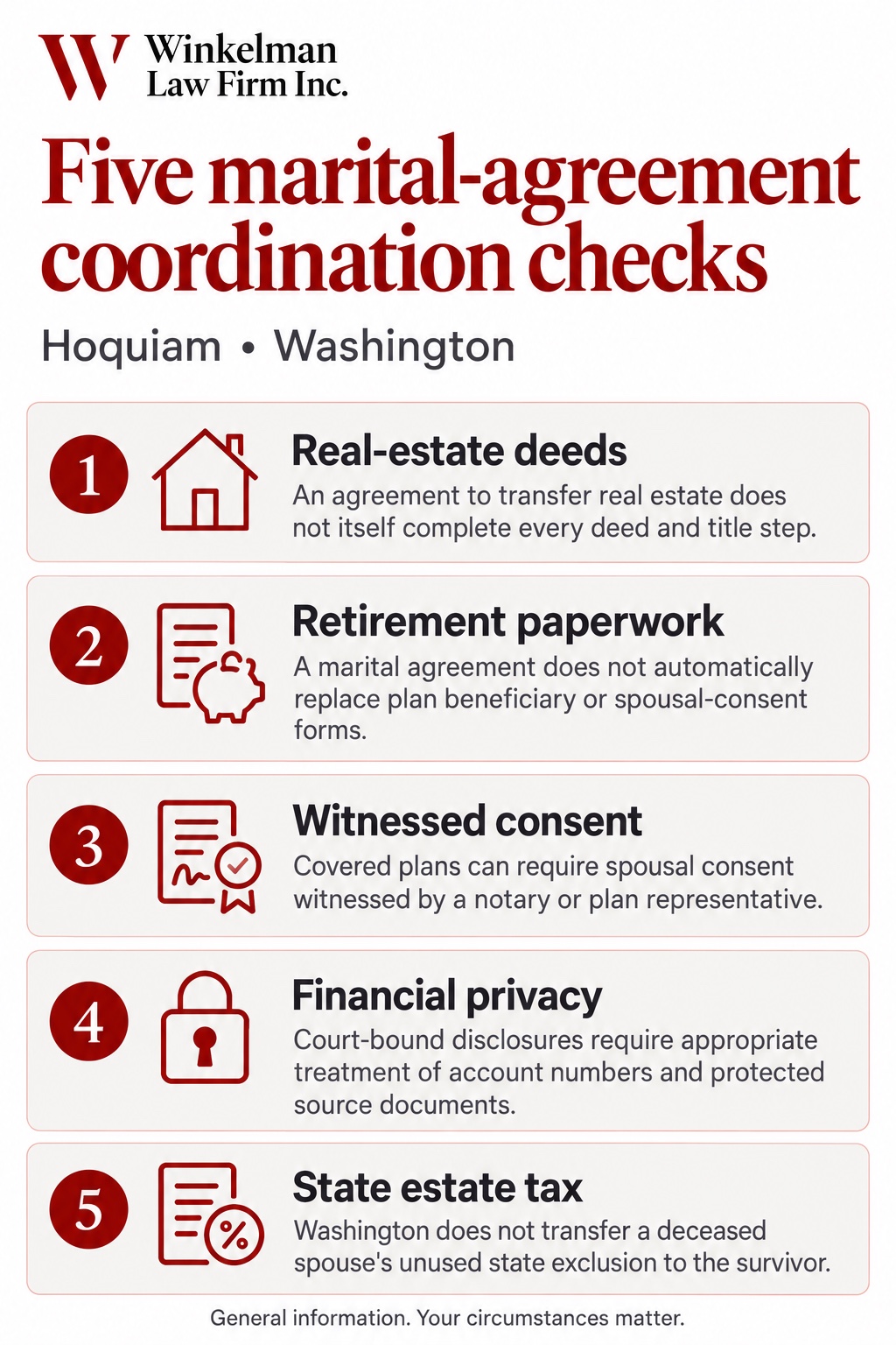 Hoquiam Prenuptial and Postnuptial Agreement Attorneys infographic