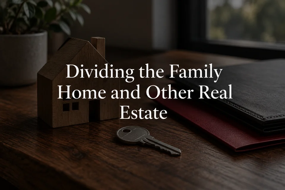 Dividing the family home and other real estate.
