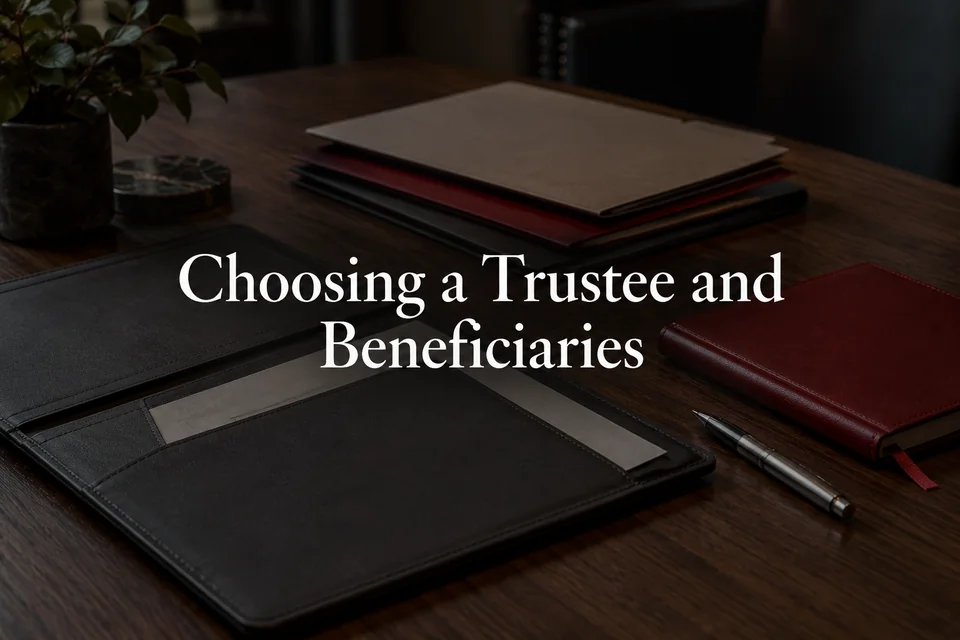 Choosing a trustee and beneficiaries.
